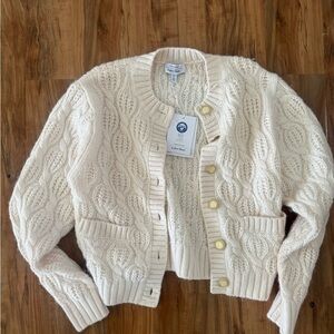 & Other Stories Cream Cable Knit Cardigan